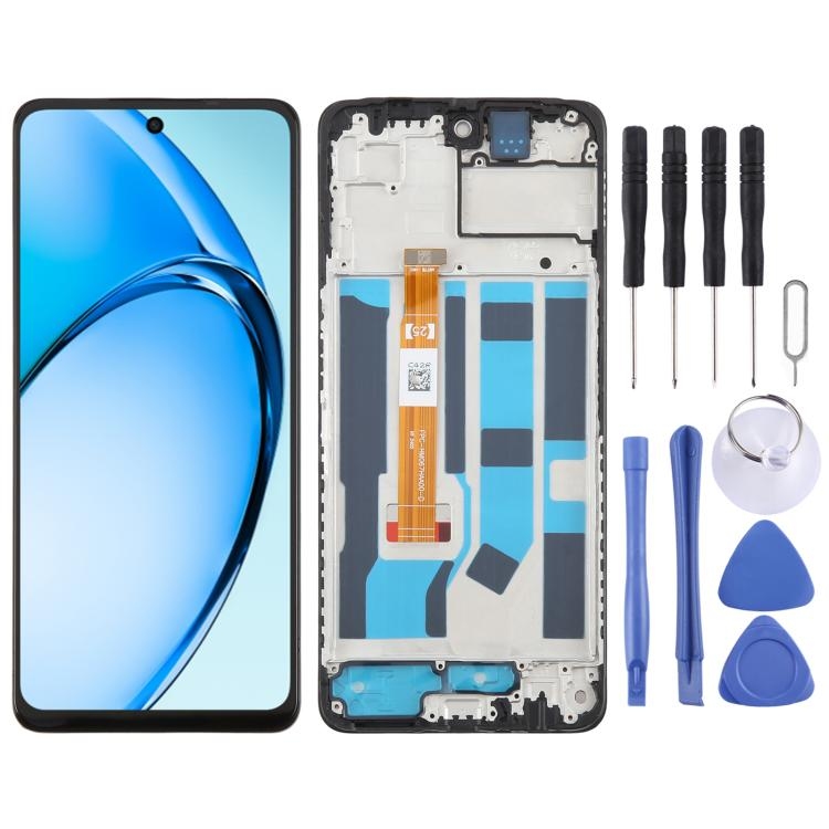 LCD OPPO A60 BLACK WITH FRAME AAA