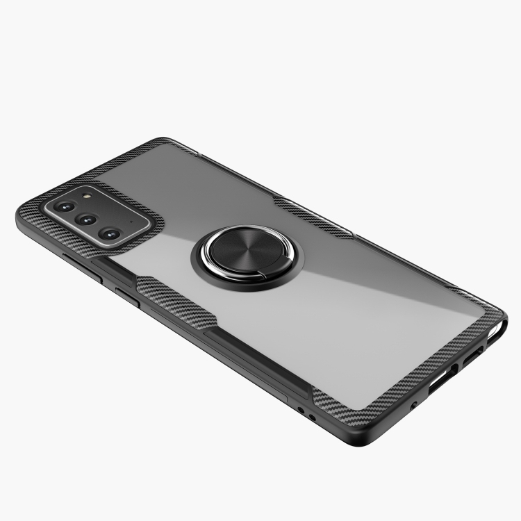 Samsung Note 20 Shockproof Transparent TPU + Acrylic Protective Husa,  (Black)