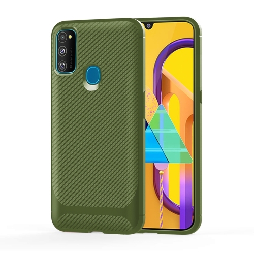 Husa Extra Samsung M31 Carbon Fiber Texture Shockproof TPU (Green)