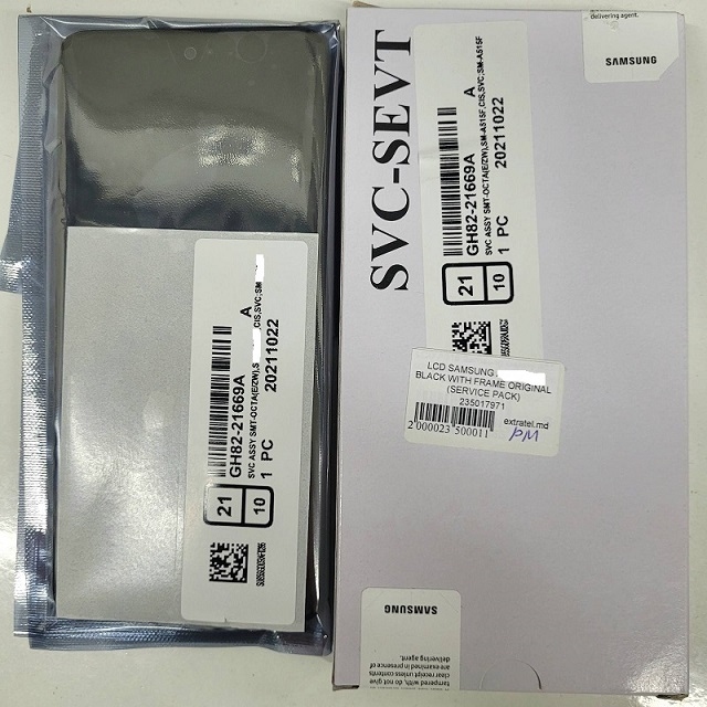 LCD SAMSUNG A52 (4G) / A525 / A52 (5G) / A526 BLACK WITH FRAME ORIGINAL (SERVICE PACK)
