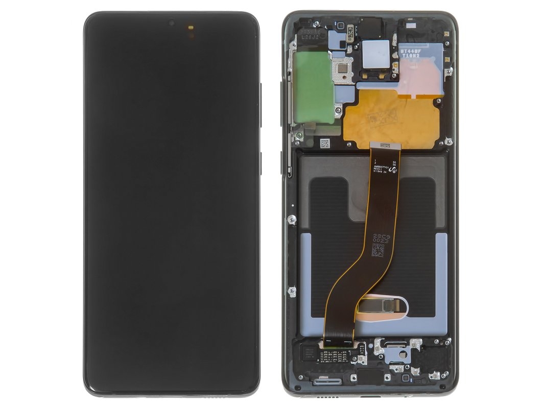 LCD SAMSUNG S20 PLUS 4G / G985 / G986 BLACK WITH FRAME ORIGINAL (SERVICE PACK)