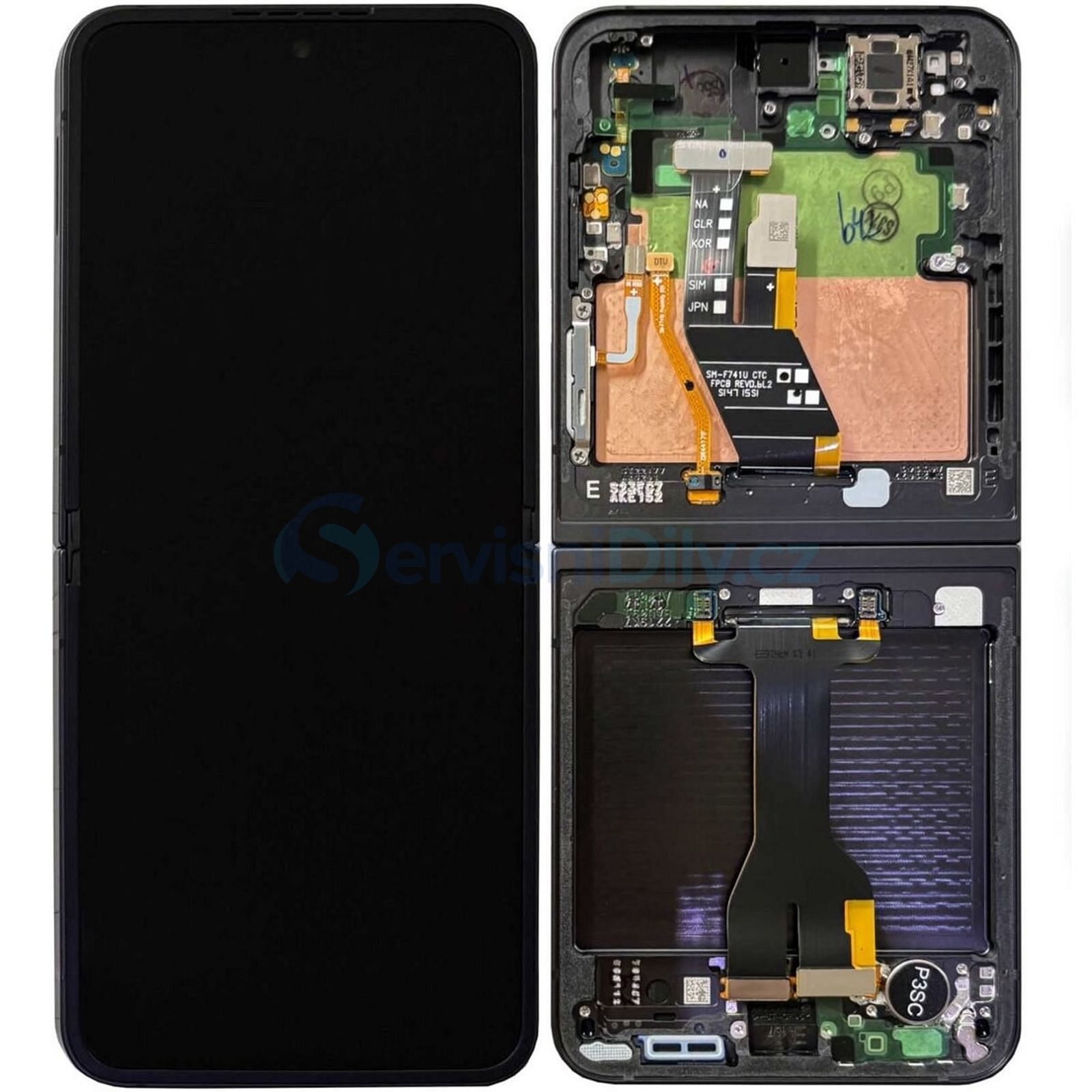 LCD SAMSUNG Z FLIP 6 / F741 BLACK (INNER) ORIGINAL (SERVICE PACK)