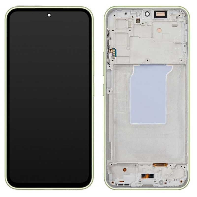 LCD SAMSUNG A26 / A266 LIME GREEN WITH FRAME ORIGINAL (SERVICE PACK)