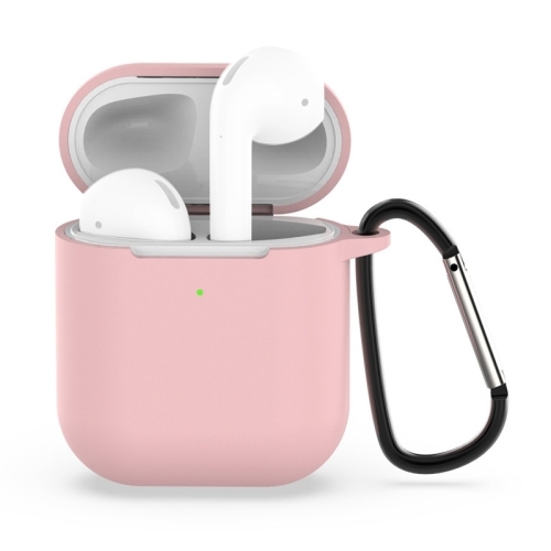 Wireless Earphones Shockproof Silicone Protective Husa Apple AirPods 1 / 2 (Light Pink)