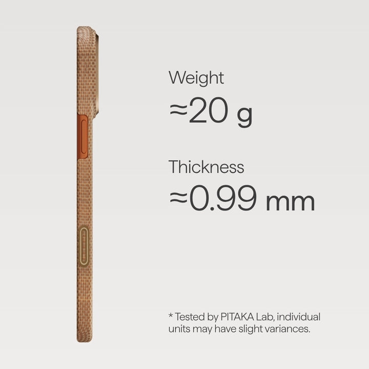 PITAKA Ultra-Slim Case for  iPhone 17 Pro Golden glint