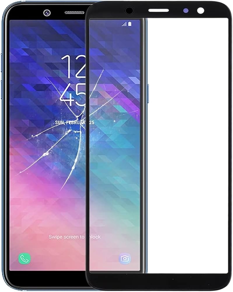 OUTER GLASS LCD SAMSUNG A6 / A600 BALCK WITH OCA