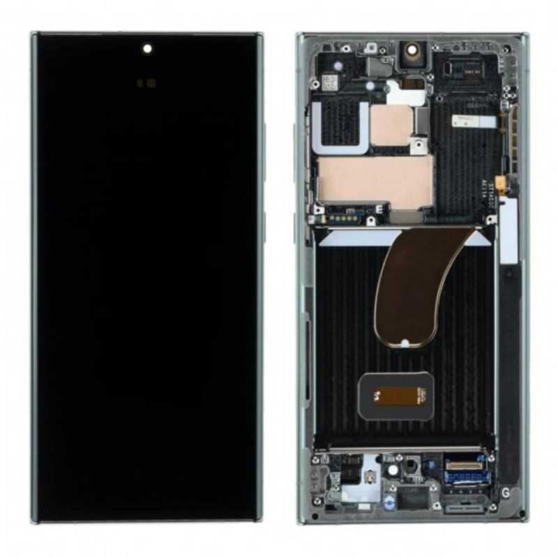 LCD SAMSUNG S23 ULTRA / S918 BLACK WITH FRAME OLED