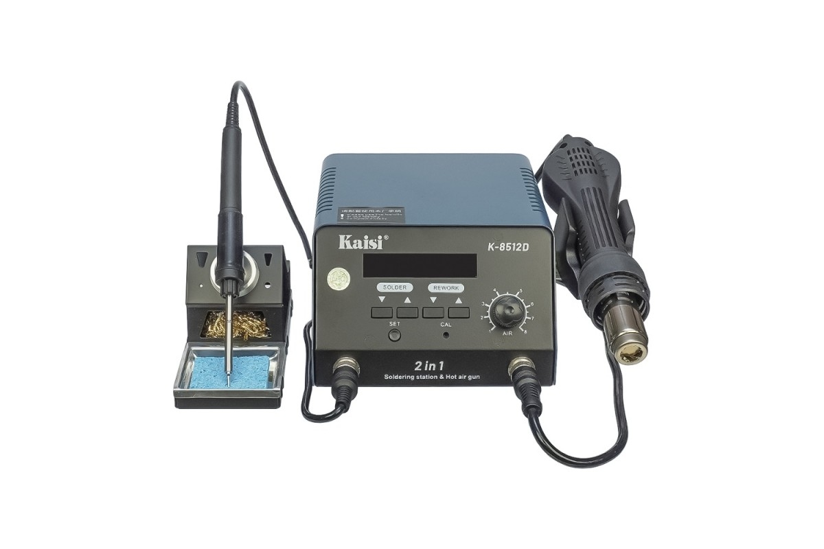 Паяльная станция прецизионная Kaisi K8512D, фен, паяльник T12, цифровая индикация