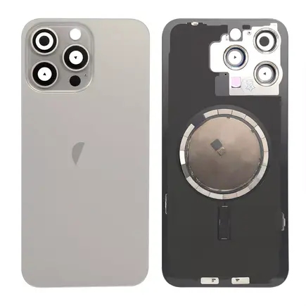 BATTERY COVER iPhone 15 Pro (Natural Titanium) Camera Lens and Magsafe Ring