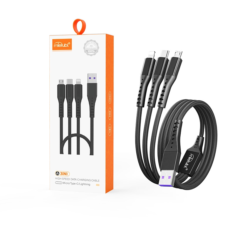 Mietubl Cable FAST CHARGING 3 IN 1 MTB-DCODT03 Black