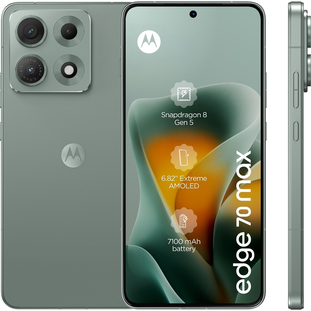 MOTOROLA Edge 70 Max, 256GB, 8GB RAM, Dual SIM, Aqua Gray
