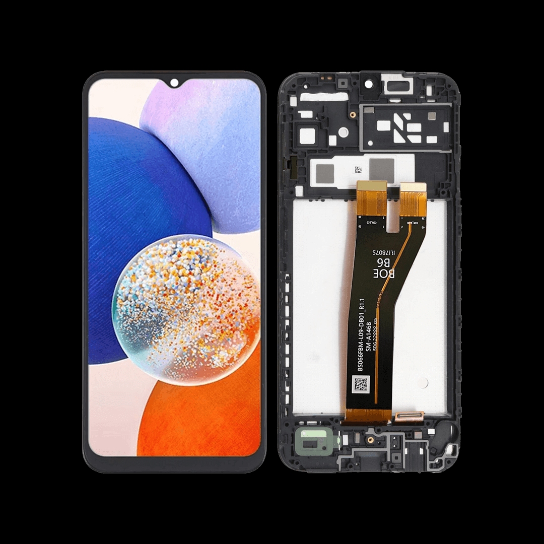 LCD SAMSUNG A14 4G / A145F / A146B BLACK WITH FRAME Original (Service packing)