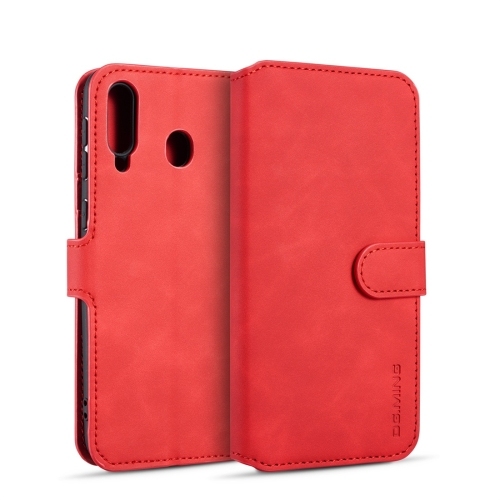 DG.MING Retro Oil Side Horizontal Carte Husa Extra Samsung M30 (Red)