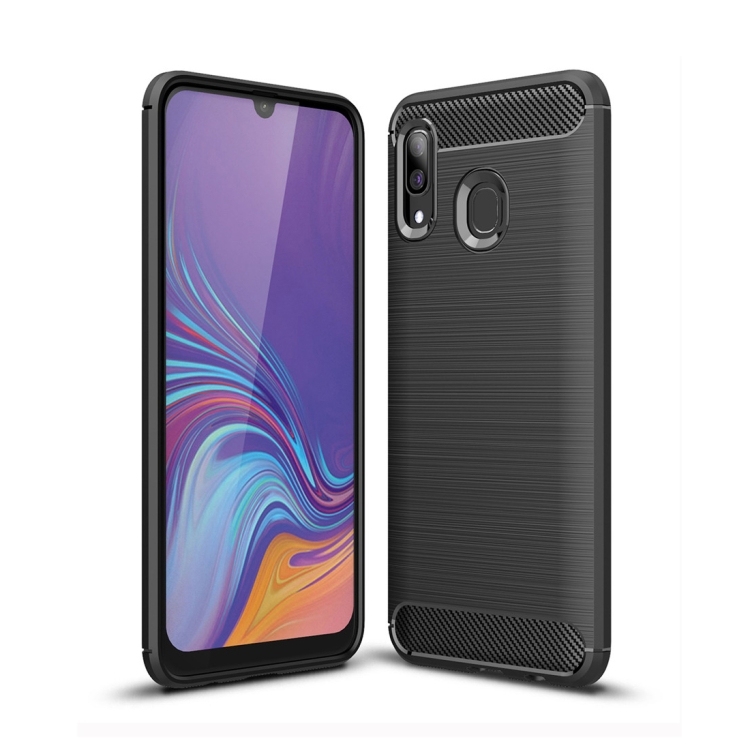 Brushed Carbon Fiber Husa Samsung Galaxy A40 (Black)