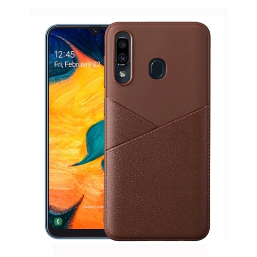 Ultra-thin Shockproof Soft TPU + Leather Case for Samsung M20 (Brown) model 303SAS8786Z
