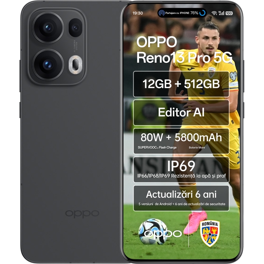 OPPO Reno13 Pro 5G, 512GB, 12GB RAM, Dual SIM, Graphite Grey