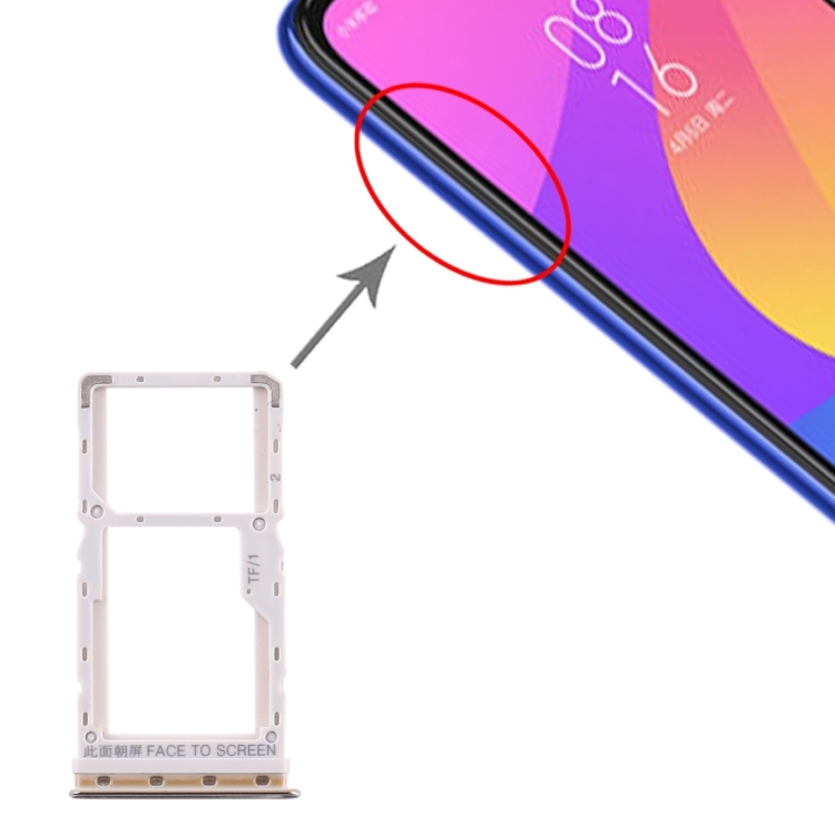 SIM Card Tray + SIM Card Tray / Micro SD Card Tray for Xiaomi Mi CC9e / Mi A3 (Silver)