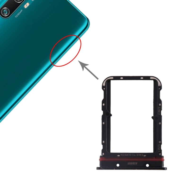 SIM Card Tray + SIM Card Tray for Xiaomi Mi CC9 Pro/Mi Note 10/Mi Note 10 Pro/Mi Note 10 Lite (Black