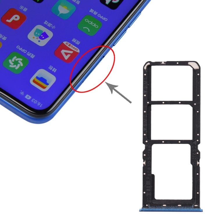 SIM TRAY OPPO A11x/A11/A9(2020)/A5(2020)  (Blue)