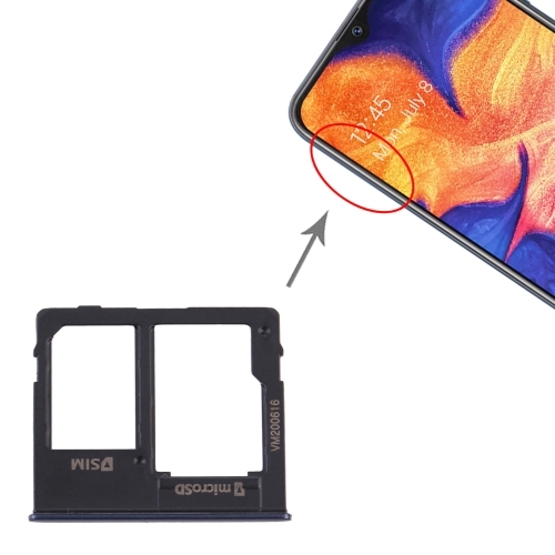 SIM Card Tray + Micro SD Card Tray for Samsung A10e (Black)