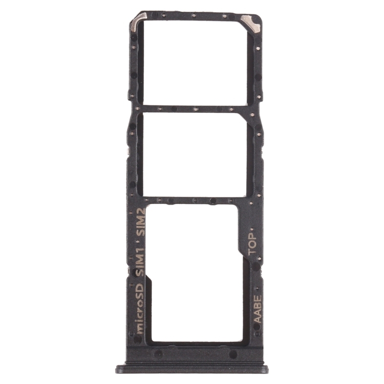 For Samsung A12 SM-A125 SIM Card Tray + SIM Card Tray + Micro SD Card Tray (Black)