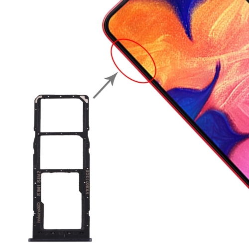 SIM Card Tray + SIM Card Tray + Micro SD Card Tray for Samsung A10 (Black)