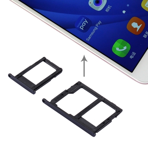SIM Card Tray + Micro SD & SIM Card Tray for Samsung J5 Prime / G570 & J7 Prime / G610(Black)
