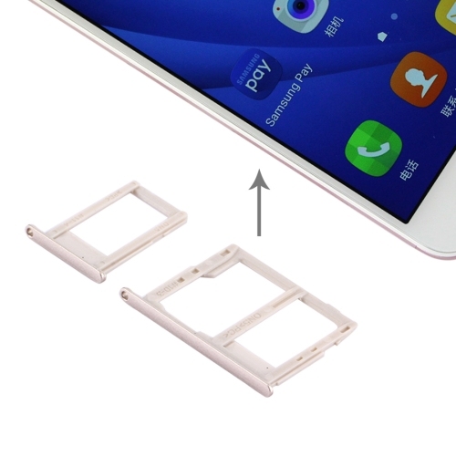 SIM Card Tray + Micro SD & SIM Card Tray for Samsung J5 Prime / G570 & J7 Prime / G610(Gold)