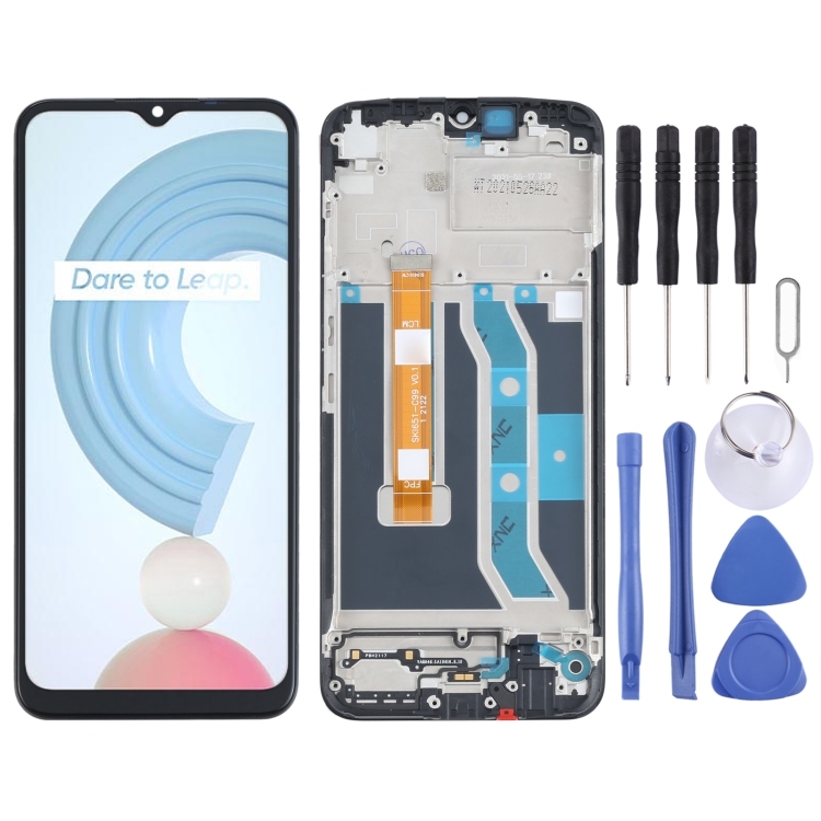 LCD OPPO REALME C21Y / C25Y BLACK WITH FRAME AAA