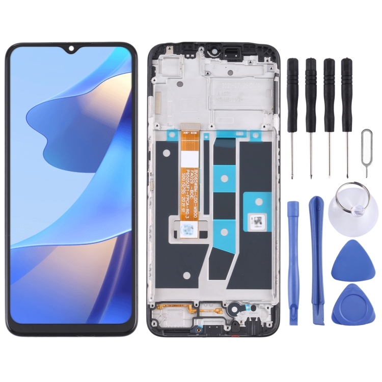 LCD OPPO A16 / A16S / A54S BLACK WITH FRAME AAA