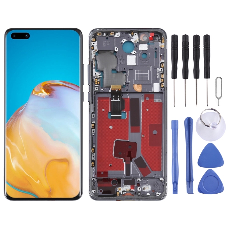 LCD HUAWEI P40 PRO (2020) BLACK WITH FRAME ORIGINAL