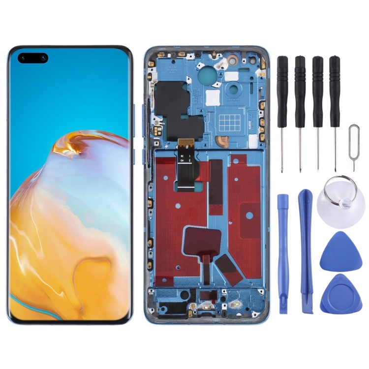 LCD HUAWEI P40 PRO (2020) BLUE WITH FRAME ORIGINAL