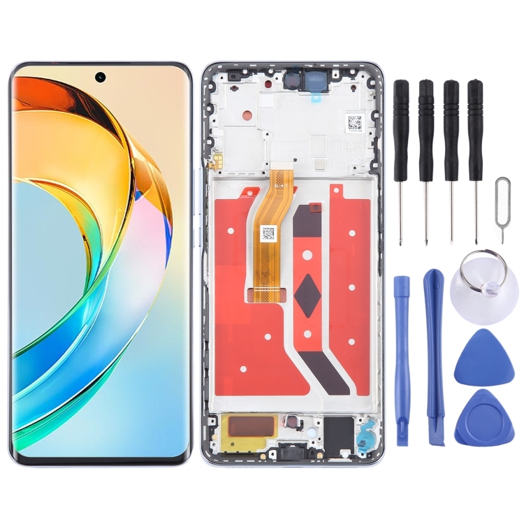 LCD HUAWEI HONOR X9B / MAGIC 6 LITE / X50 SILVER WITH FRAME ORIGINAL
