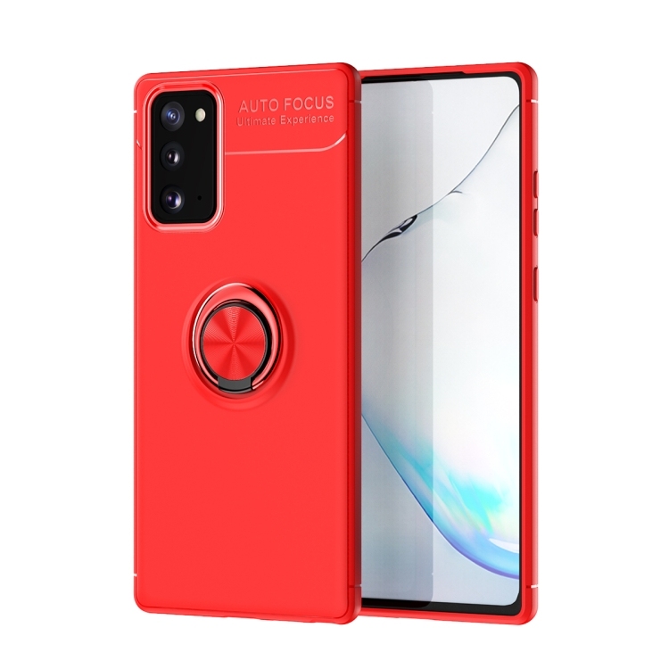 Samsung Note 20 Metal Ring Holder 360 Degree Rotating TPU Husa (Red+Red) (Red+Red)