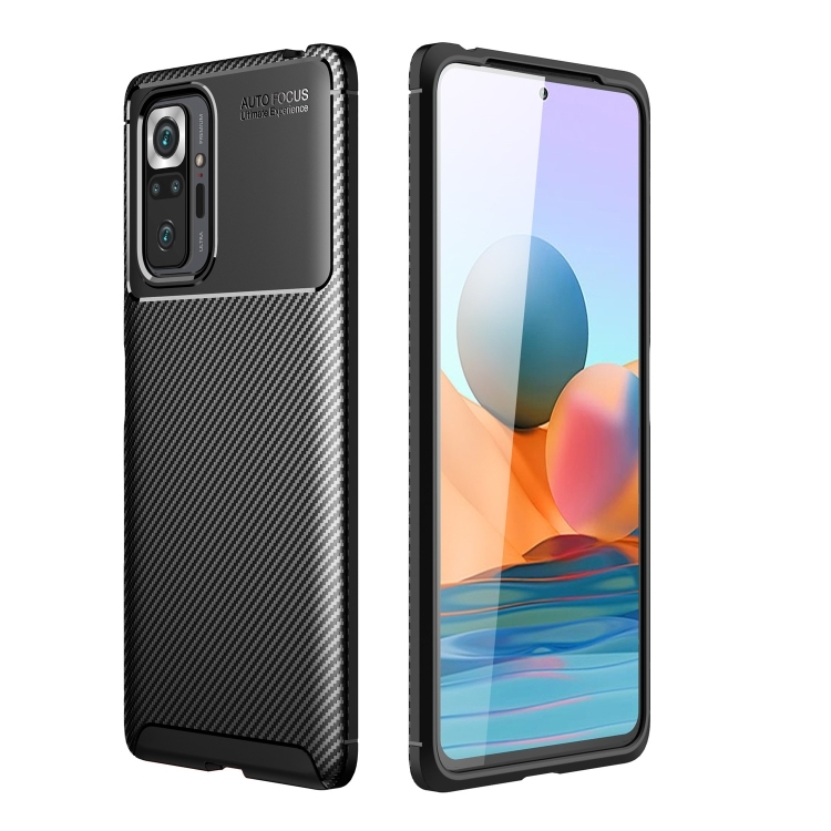 Husa p/u Xiaomi Redmi Note 10 4G Carbon Fiber Texture Shockproof (Black)