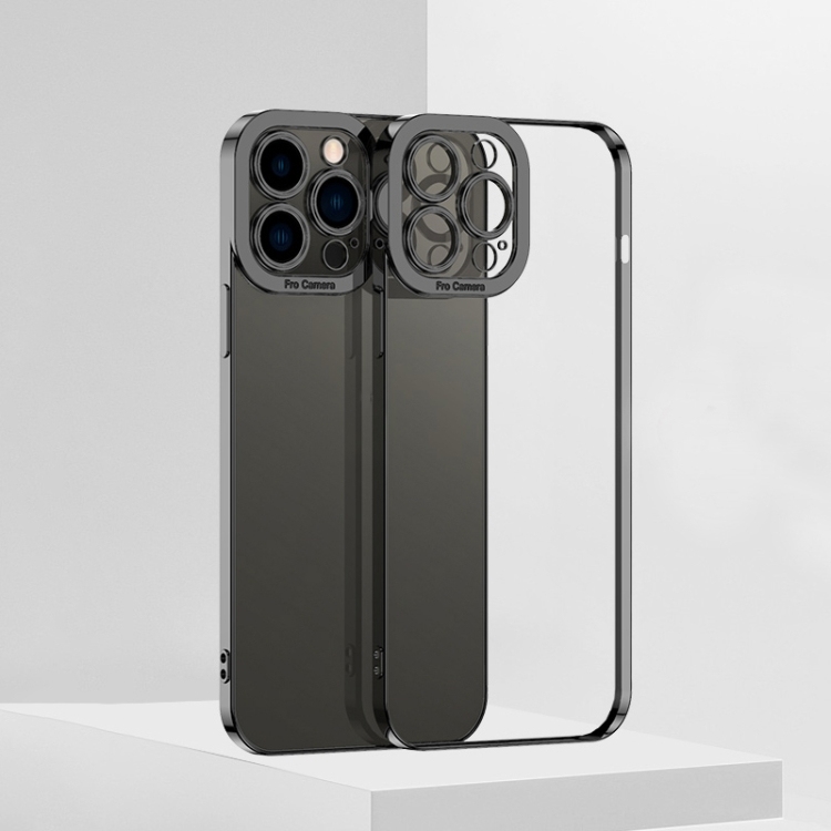 iPhone 13 Pro Electroplating TPU Husa (Black)