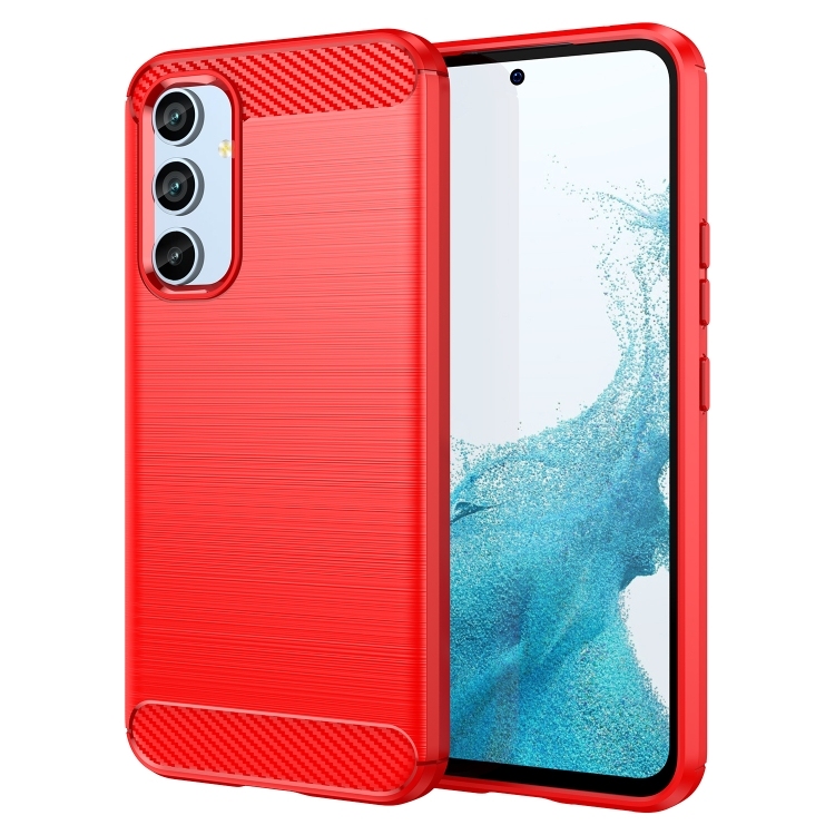 Husa p/u Samsung A54 5G Brushed Texture Carbon Fiber (Red)
