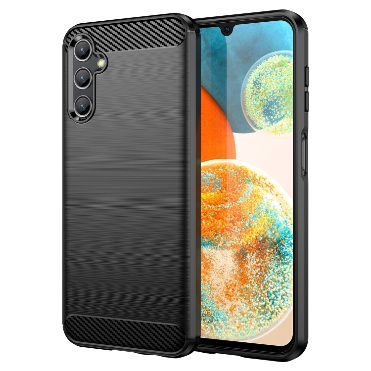 Husa p/u Samsung A14 4G Brushed Texture Carbon Fiber (Black)