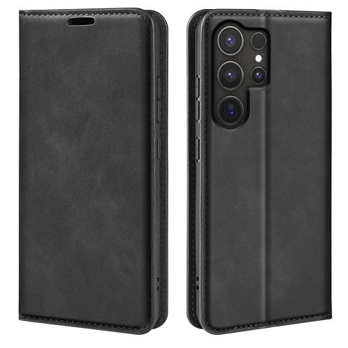 or Samsung S25 Ultra 5G Retro-skin Magnetic Suction Piele Husa (Black)