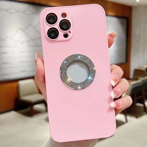iPhone 15 Pro Max Diamond Frosted Glass PC Husa (Pink)