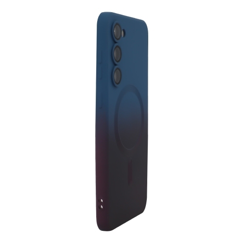Samsung S25+ 5G ENKAY Hat-Prince MagSafe Rainbow Gradient Silicone Husa with Lens Film (Dark Blue)