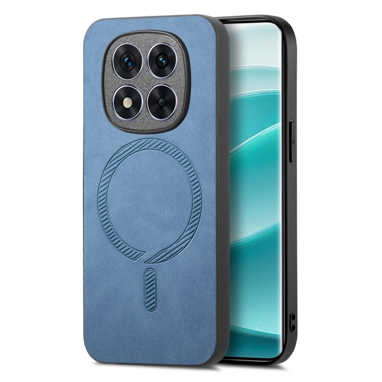 Xiaomi Redmi Note 14 Pro+ 5G Solid Color Retro Magsafe PU Back Cover Phone Husa (Blue)