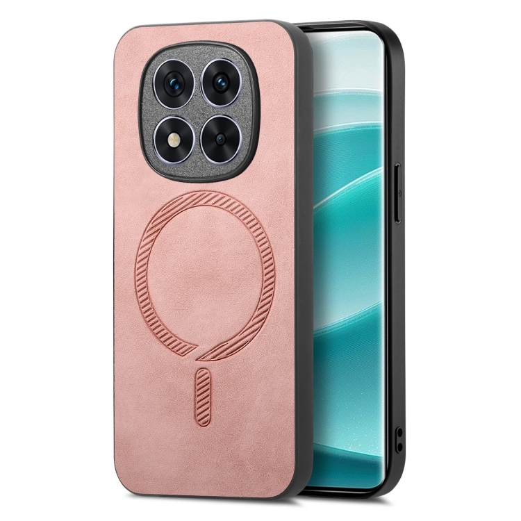 Xiaomi Redmi Note 14 Pro+ 5G Solid Color Retro Magsafe PU Back Cover Phone Husa (Pink)