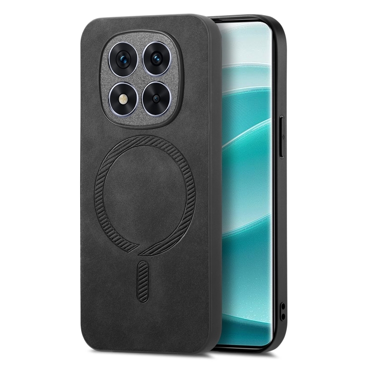 Xiaomi Redmi Note 14 Pro+ 5G Solid Color Retro Magsafe PU Back Cover Phone Husa (Black)