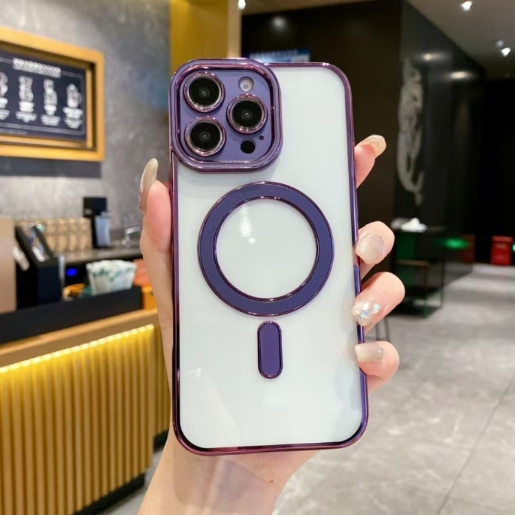 iPhone 12 Pro Max Imitation Original Magsafe TPU Phone Husa (Purple)