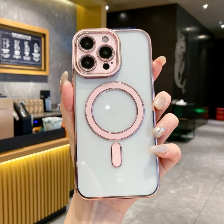 iPhone 12 Pro Max Imitation Original Magsafe TPU Phone Husa (Pink)