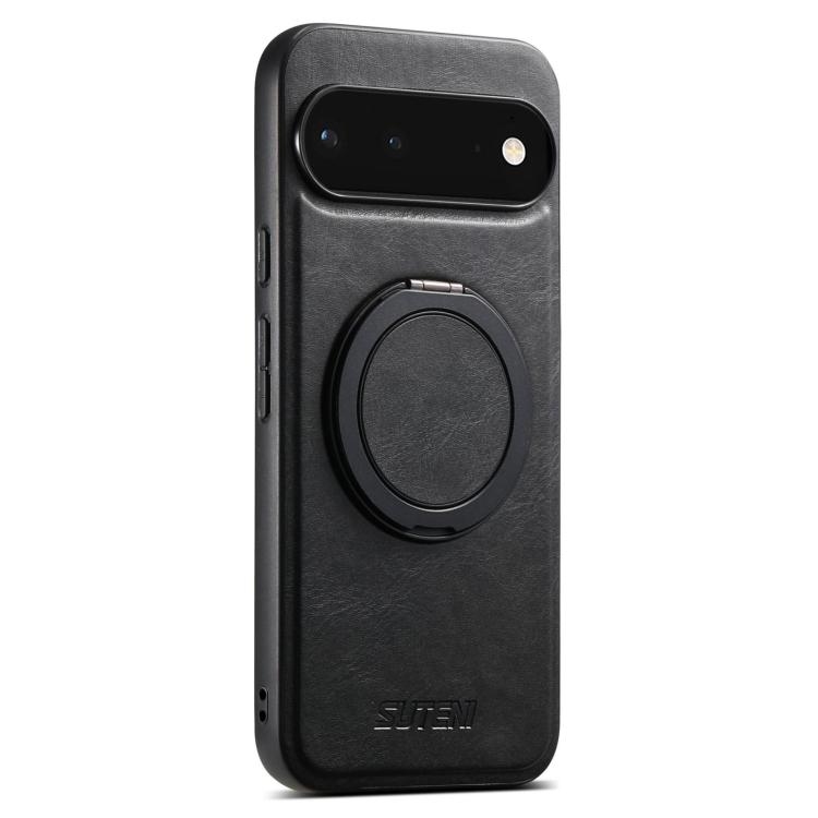Google Pixel 6 Suteni G3 Oil Wax 360 Rotation Holder MagSafe Back Phone Husa (Black)