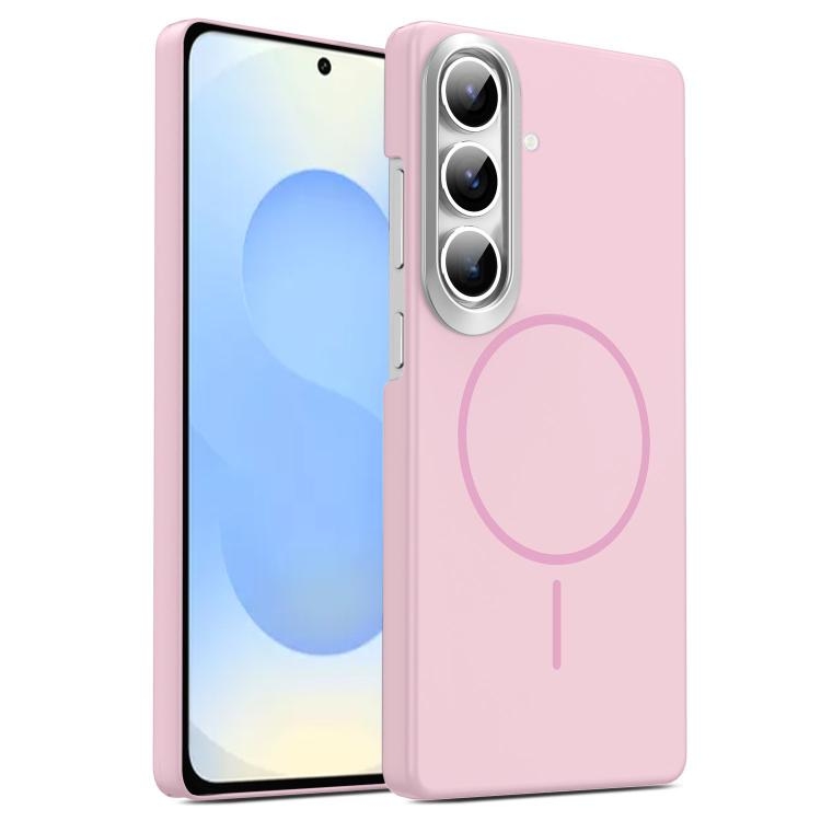 Samsung S25 5G Gold Armor PC Thin Circle MagSafe Shockproof Phone Husa(Pink)