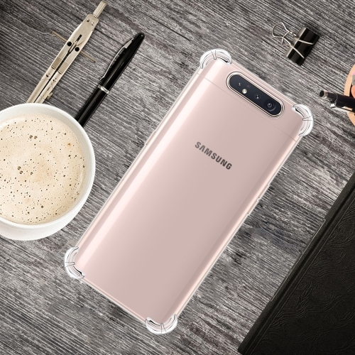 For Samsung Galaxy A80 / A90 Four-Corner Anti-Drop Ultra-Thin Transparent TPU Phone Case model 375SY
