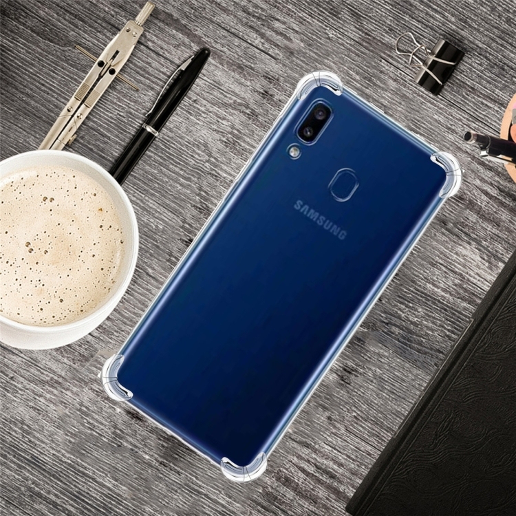 Husa p/u Samsung A40 Four-Corner Anti-Drop Ultra-Thin Transparent (Transparent)